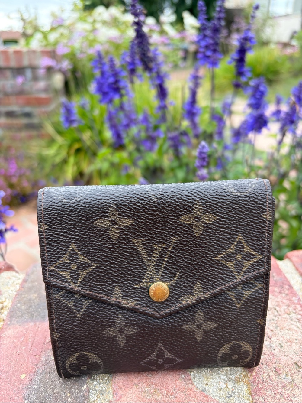 Auth Louis Vuitton Double Sided Vintage Compact Wallet France 1986 DateCode